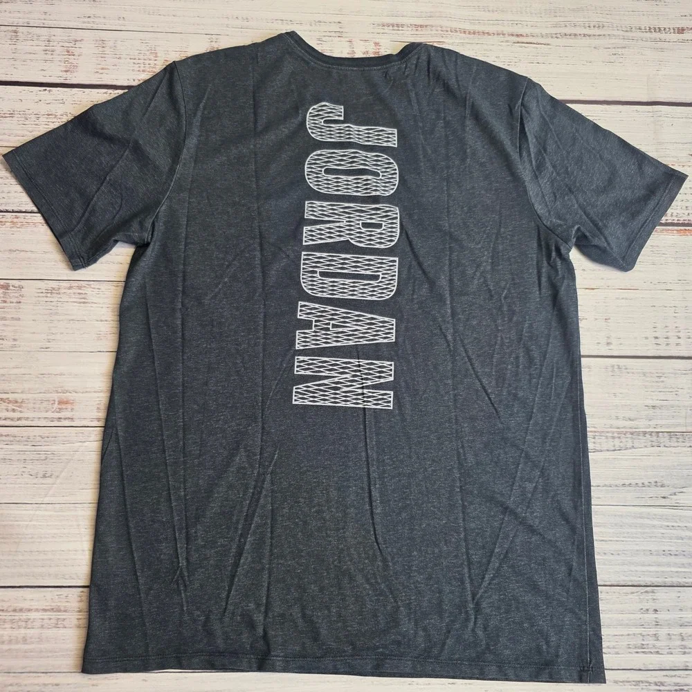 Jordan Mens Dri-FIT Jumpman Logo Graphic T-Shirt Large Charcoal Grey 801046-010